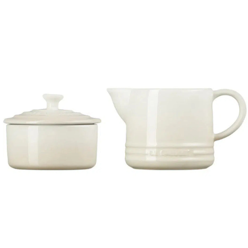 PRÉ-VENDA: Kit com Porta Creme 300ml e Açúcar 250ml Signature Cerâmica Meringue Le Creuset
