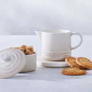 PRÉ-VENDA: Kit com Porta Creme 300ml e Açúcar 250ml Signature Cerâmica Meringue Le Creuset