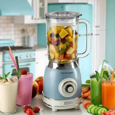 PRÉ-VENDA: Liquidificador Vintage Azul Copo de Vidro 1,5L 220V 1000W Ariete