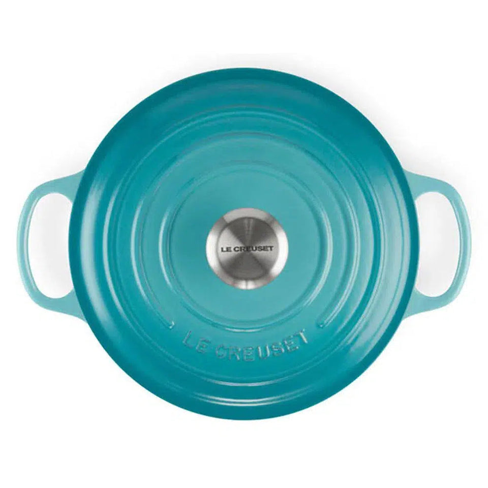 PRÉ-VENDA: Panela Le Creuset Redonda Signature Azul Caribe 2,4L 20cm