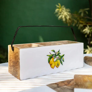 PRÉ-VENDA: Porta Condimento Alça Madeira Toscana Bahali 31x11,5x19cm