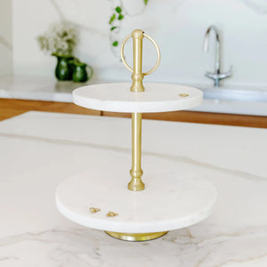 PRÉ-VENDA: Porta Doces 2 Andares Mármore Laguiole Bee