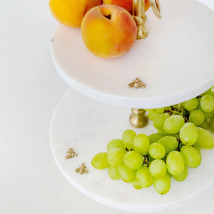 PRÉ-VENDA: Porta Doces 2 Andares Mármore Laguiole Bee