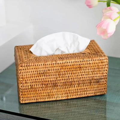 PRÉ-VENDA: Porta Lenço em Rattan Bahali 25x14x10cm