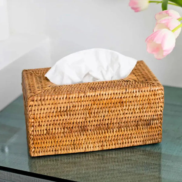 PRÉ-VENDA: Porta Lenço em Rattan Bahali 25x14x10cm