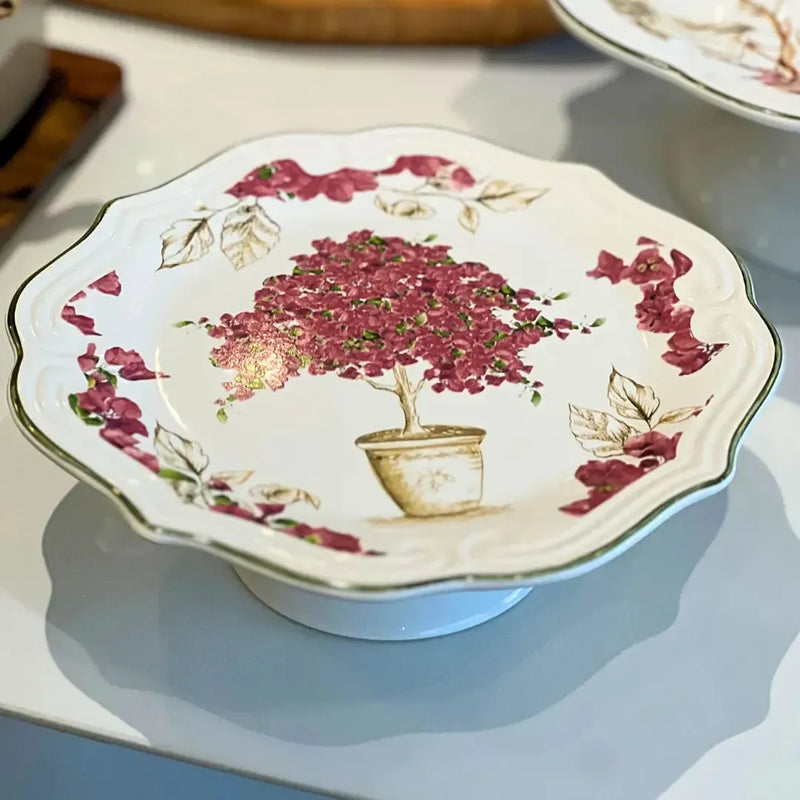 PRÉ-VENDA: Porta Petit Four com Pé Cerâmica Imperial Scalla