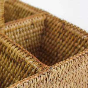 PRÉ-VENDA: Porta Temperos Quadrado em Rattan com Alça Bahali Médio