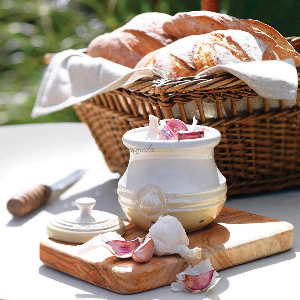PRÉ-VENDA: Pote para Alho Cerâmica Meringue Le Creuset