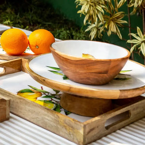 PRÉ-VENDA: Prato Bolo Grande Madeira Toscana Bahali 30cm