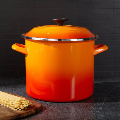 PRÉ-VENDA: Stockpot Aço Esmaltado Laranja 11,4L 26cm Le Creuset
