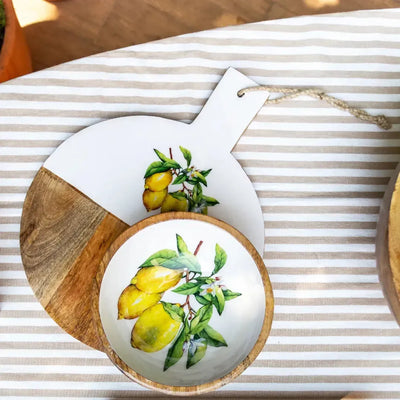 PRÉ-VENDA: Tábua Madeira Grande Redonda Toscana Bahali 36x28x1,5cm