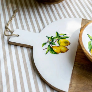 PRÉ-VENDA: Tábua Madeira Grande Redonda Toscana Bahali 36x28x1,5cm