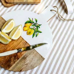 PRÉ-VENDA: Tábua Madeira Grande Redonda Toscana Bahali 36x28x1,5cm