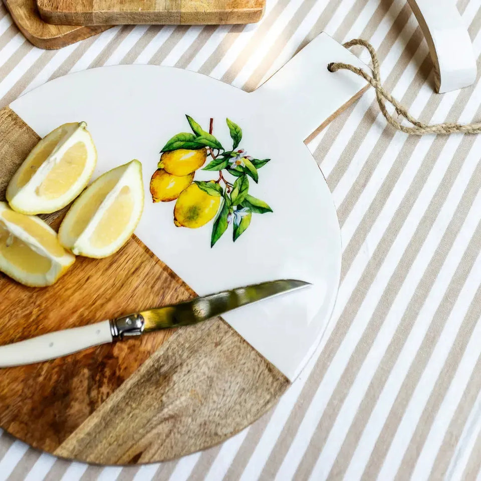 PRÉ-VENDA: Tábua Madeira Grande Redonda Toscana Bahali 36x28x1,5cm