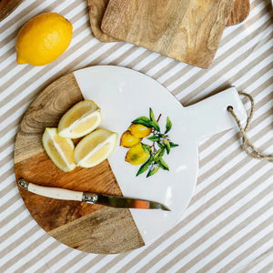 PRÉ-VENDA: Tábua Madeira Grande Redonda Toscana Bahali 36x28x1,5cm