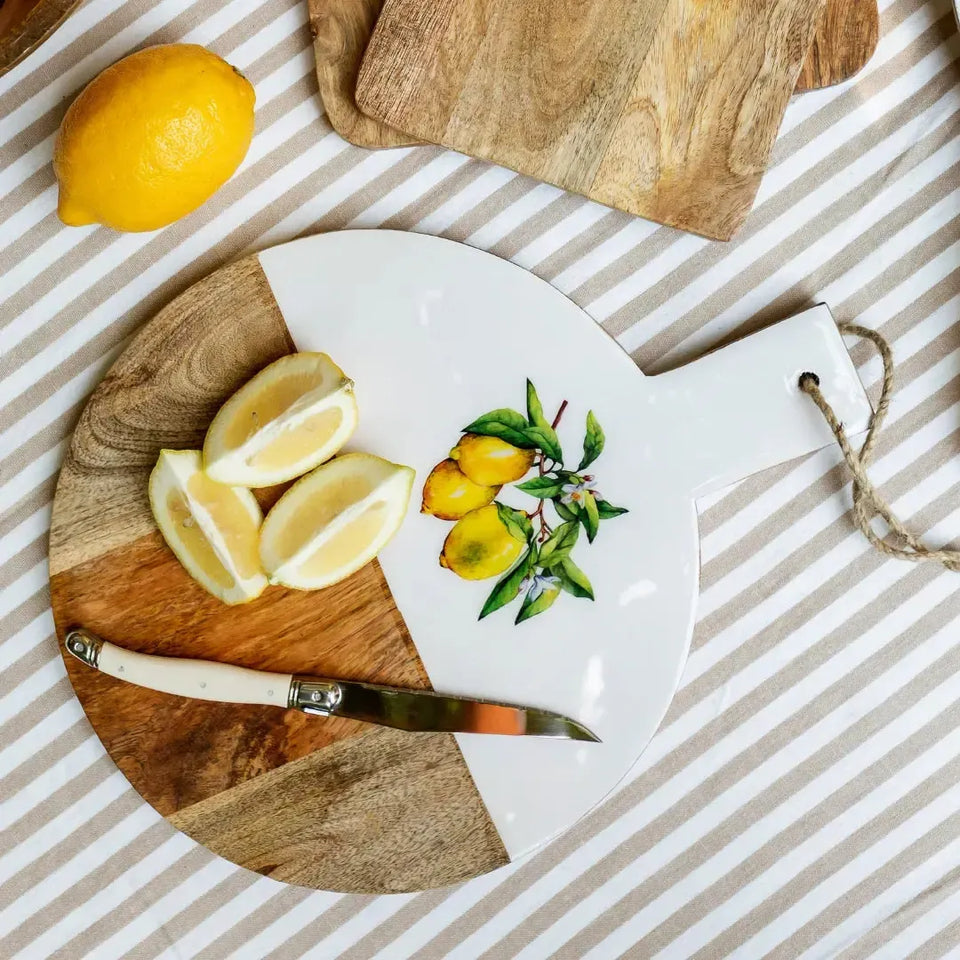 PRÉ-VENDA: Tábua Madeira Grande Redonda Toscana Bahali 36x28x1,5cm