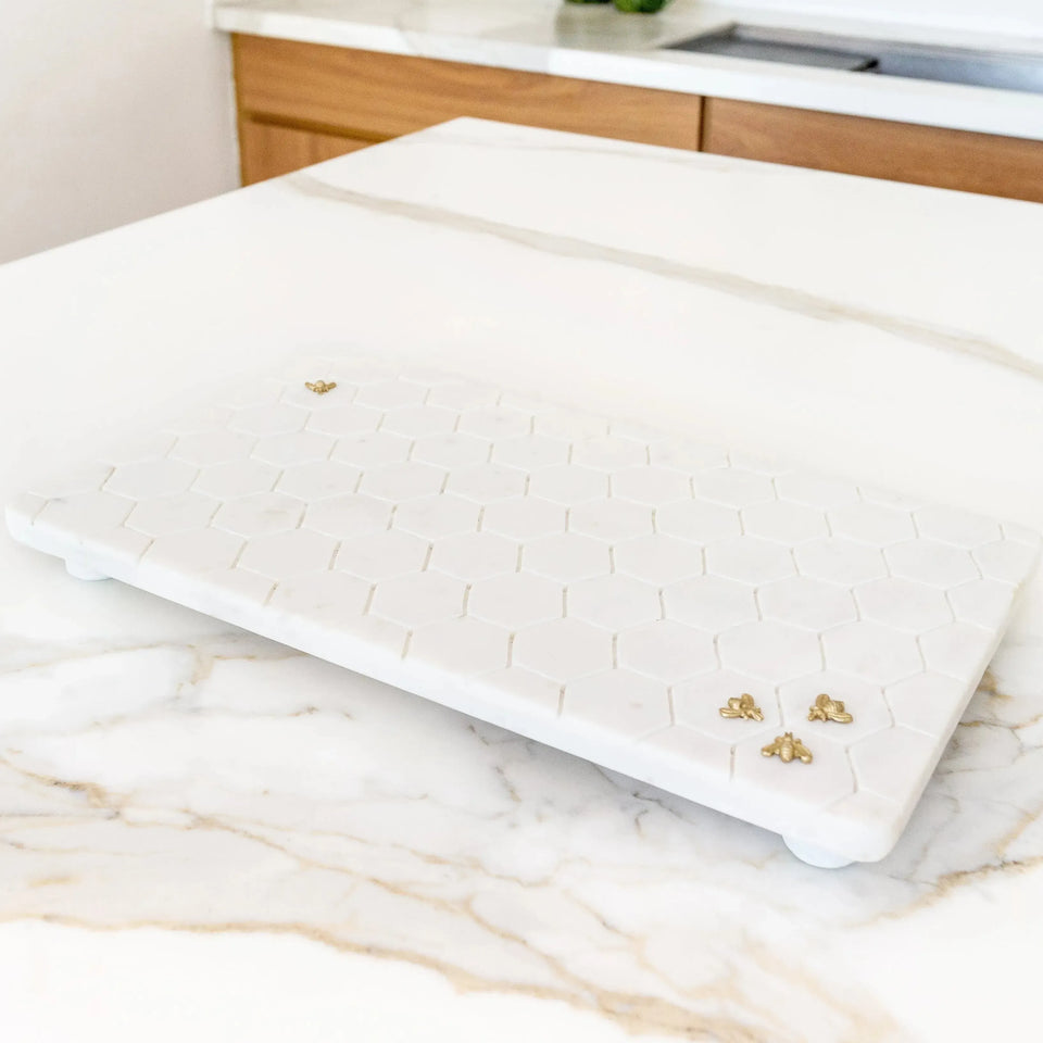 PRÉ-VENDA: Tábua Para Frios Retangular Mármore Laguiole Bee