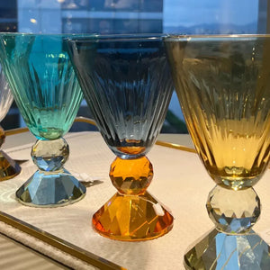 PRÉ-VENDA: Taça para Água Vidro Azul e Laranja Linha Sintonia 500ml