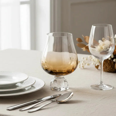 PRÉ-VENDA: Taça para Água Vidro Transparente e Âmbar 600ml