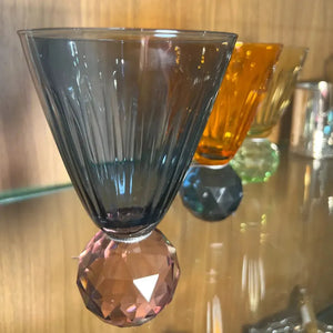 PRÉ-VENDA: Taça para Água Vidro base Geométrica Azul / Lilás Linha Sintonia 400ml