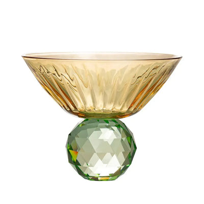 PRÉ-VENDA: Taça para Martini Vidro base Geométrica Âmbar / Verde Linha Sintonia 300ml