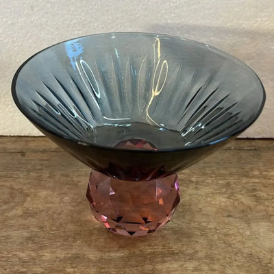 PRÉ-VENDA: Taça para Martini Vidro base Geométrica Azul / Lilás Linha Sintonia 300ml