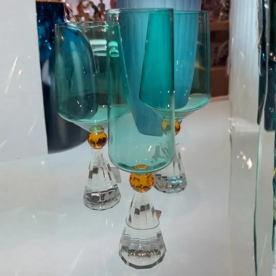 PRÉ-VENDA: Taça para Vinho Vidro Verde / Laranja / Transparente Linha Sintonia 550ml