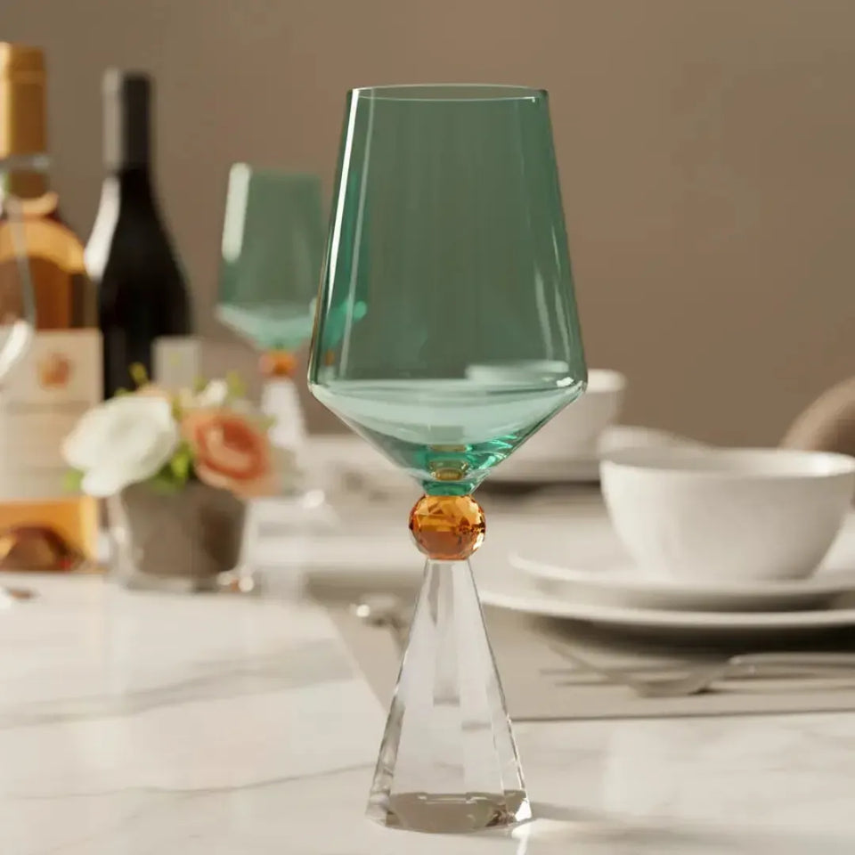 PRÉ-VENDA: Taça para Vinho Vidro Verde / Laranja / Transparente Linha Sintonia 550ml