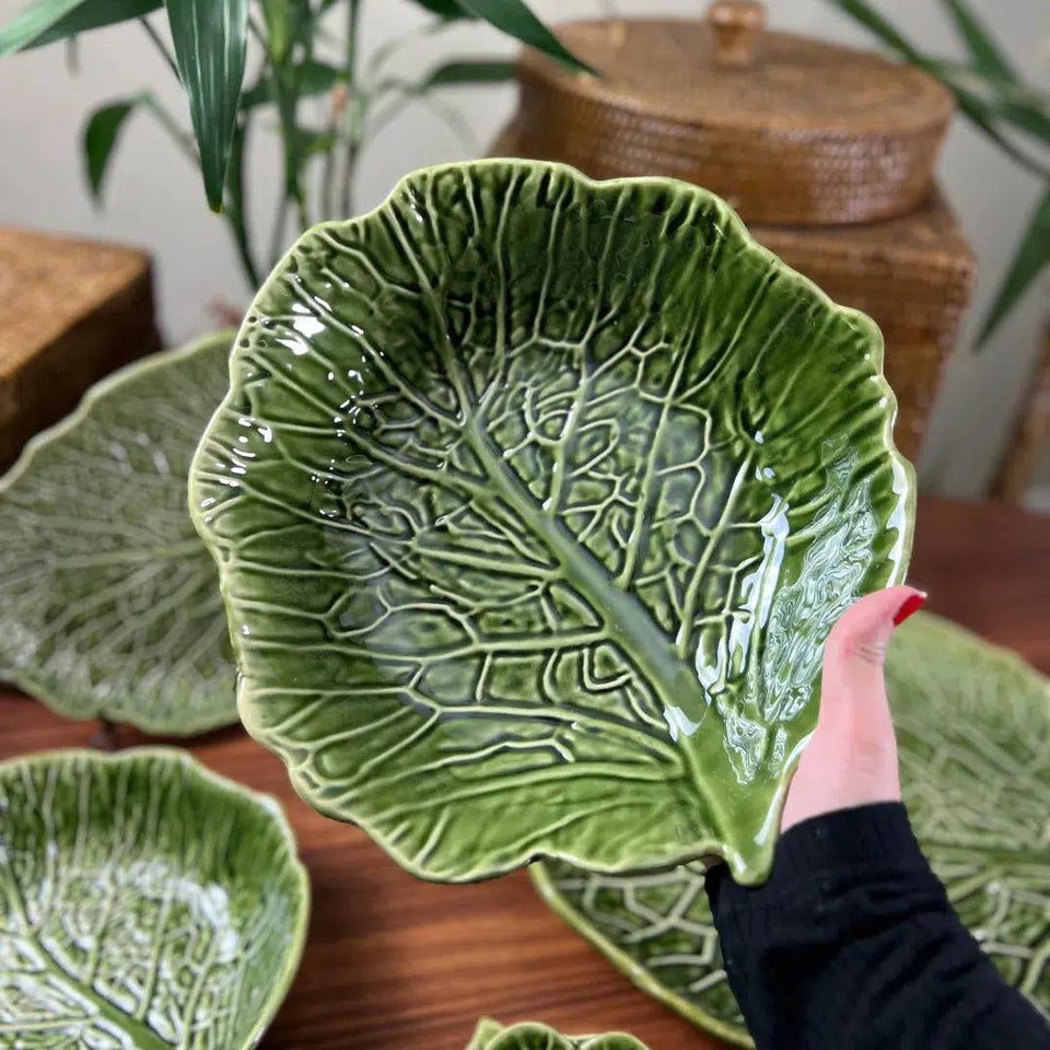 PRÉ-VENDA: Tigela Grande Cerâmica Couve Verde Cobre Scalla