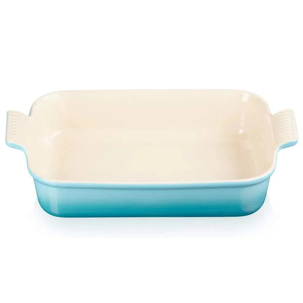 PRÉ-VENDA: Travessa Retangular Cerâmica Heritage Azul Caribe 32cm Le Creuset