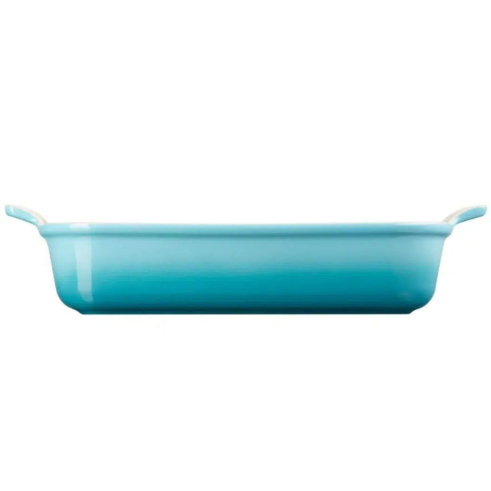 PRÉ-VENDA: Travessa Retangular Cerâmica Heritage Azul Caribe 32cm Le Creuset