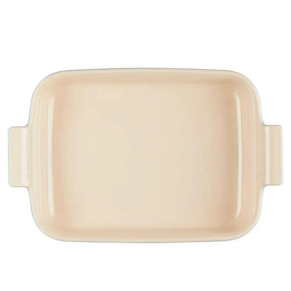 PRÉ-VENDA: Travessa Retangular Cerâmica Heritage Azul Caribe 32cm Le Creuset