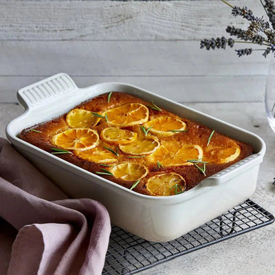 PRÉ-VENDA: Travessa Retangular Cerâmica Heritage Branco 32cm Le Creuset