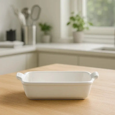 PRÉ-VENDA: Travessa Retangular Cerâmica Heritage Cotton 19cm Le Creuset