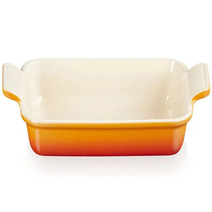 PRÉ-VENDA: Travessa Retangular Cerâmica Heritage Laranja 19cm Le Creuset