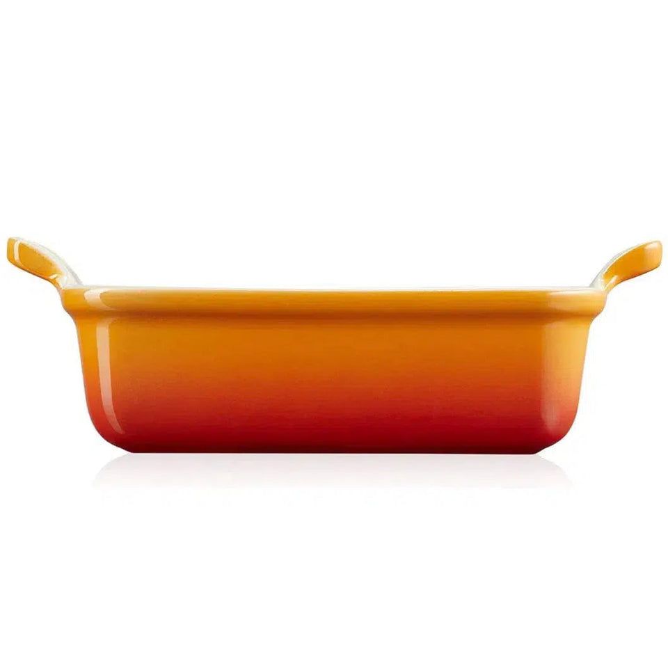 PRÉ-VENDA: Travessa Retangular Cerâmica Heritage Laranja 19cm Le Creuset