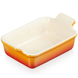 PRÉ-VENDA: Travessa Retangular Cerâmica Heritage Laranja 19cm Le Creuset