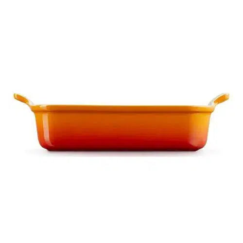 PRÉ-VENDA: Travessa Retangular Cerâmica Heritage Laranja 32cm Le Creuset