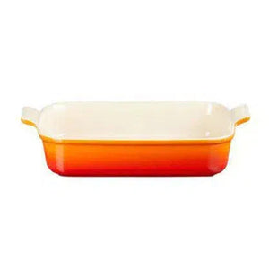 PRÉ-VENDA: Travessa Retangular Cerâmica Heritage Laranja 32cm Le Creuset