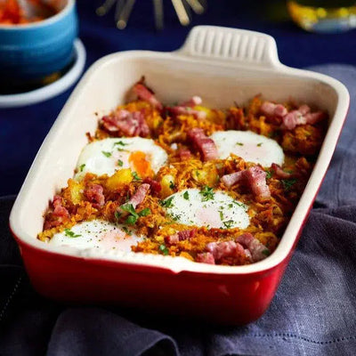 PRÉ-VENDA: Travessa Retangular Cerâmica Heritage Vermelha 26cm Le Creuset