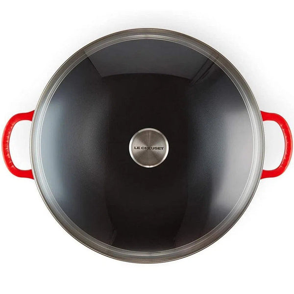 PRÉ-VENDA: Wok Com Tampa de Vidro Signature Vermelho 32cm Le Creuset