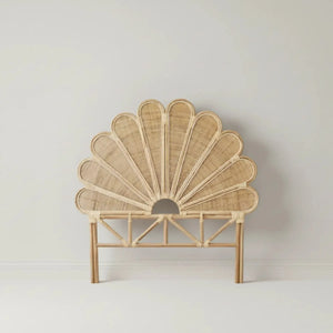 PRÉ-VENDA:Cabeceira Queen Flower Rattan Trançado Bahali 130x160x5cm