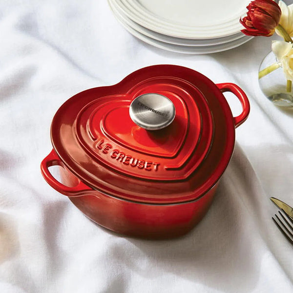 Panela Coração com Pegador Inox Vermelha 20cm 1,9L Le Creuset