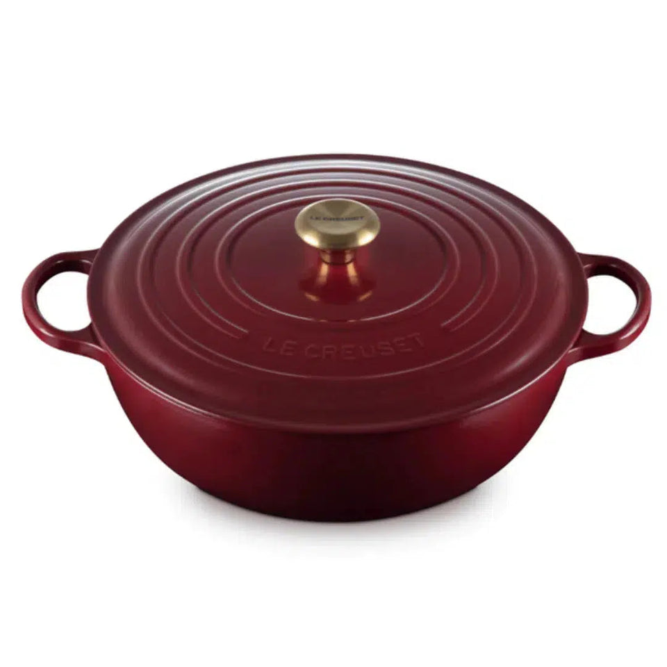 Panela Le Creuset Marmita Signature Rhone com Pegador Dourado 28cm