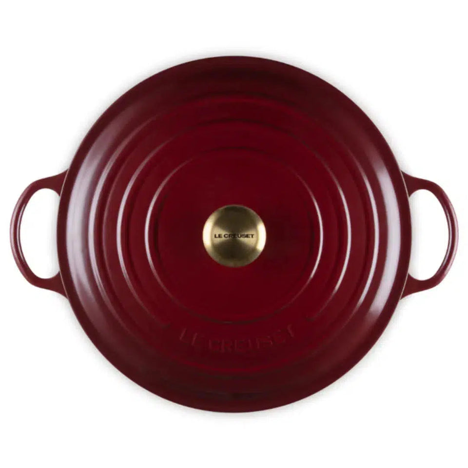 Panela Le Creuset Marmita Signature Rhone com Pegador Dourado 28cm