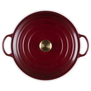 Panela Le Creuset Marmita Signature Rhone com Pegador Dourado 32cm