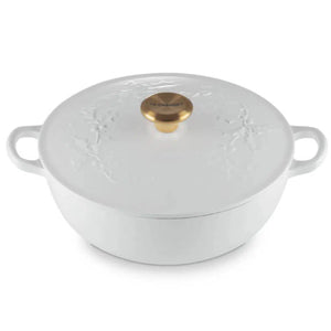 Panela Le Creuset Marmita Tradicional Holly Cotton com Pegador Dourado 26cm