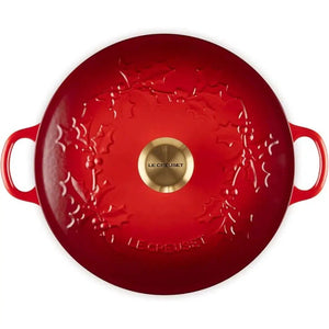 Panela Le Creuset Marmita Tradicional Holly Vermelha com Pegador Dourado 26cm