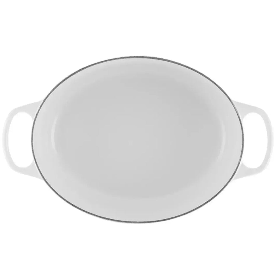 Panela Le Creuset Oval Signature Branca com Pegador Dourado 6,3L 31cm