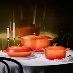 Panela Le Creuset Oval Signature Flamme Dorée com Pegador Dourado 13,9L 40cm